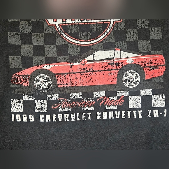 Chevy Corvette T-shirt Mens Large Black Red‎ Graphic 1969 Retro Inspired GM Tee - Picture 6 of 7